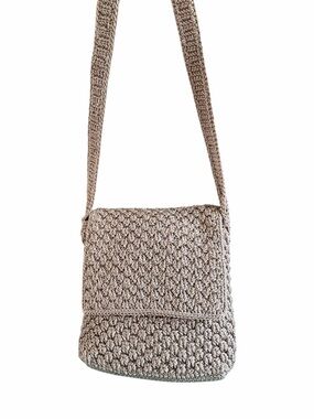 🌟The Sak🌟 Y2K Hippie Cottagecore Crochet Crossbody Bag in Taupe Cream
